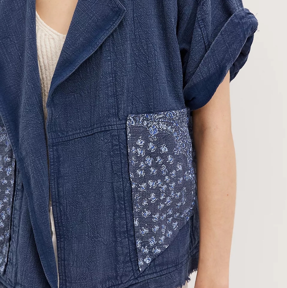 Nwt Pilcro (Anthro) Oversized Patchwork Denim Kim… - image 3